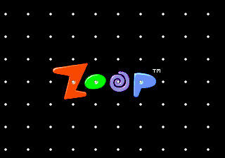 Zoop title screen for Sega Genesis